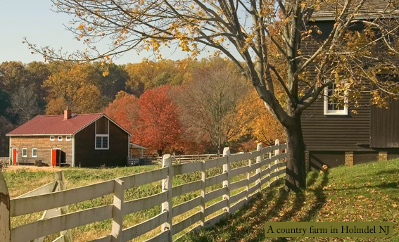 Fall colors drench a farmstead in Holmdel NJ